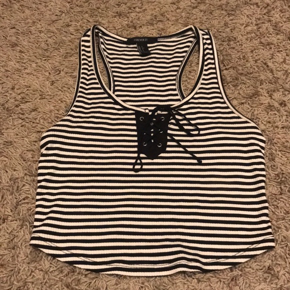 Forever 21 Tops - Striped Crop Top